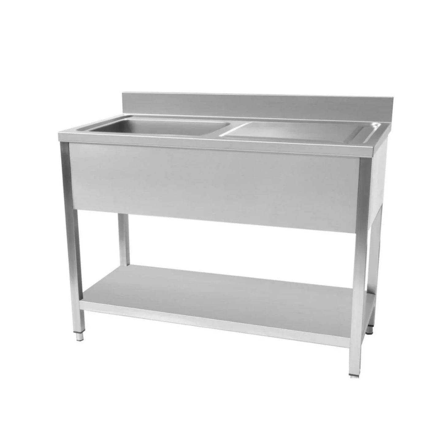 Commercial Single Bowl Stainless Steel Sink with Drainer – Multiple Sizes