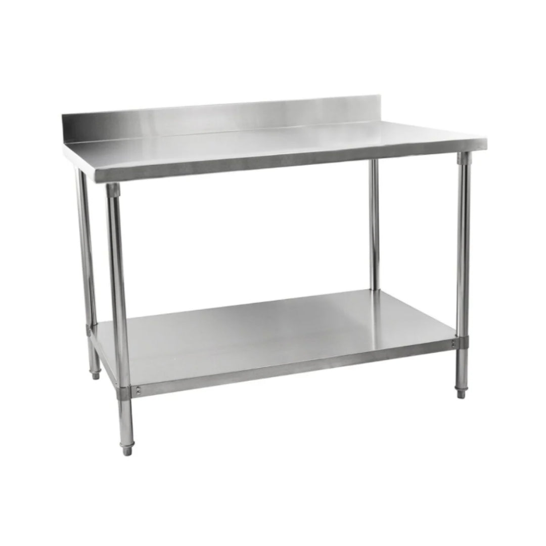 Hamoki Stainless Steel Upstand Table With 1 Shelf