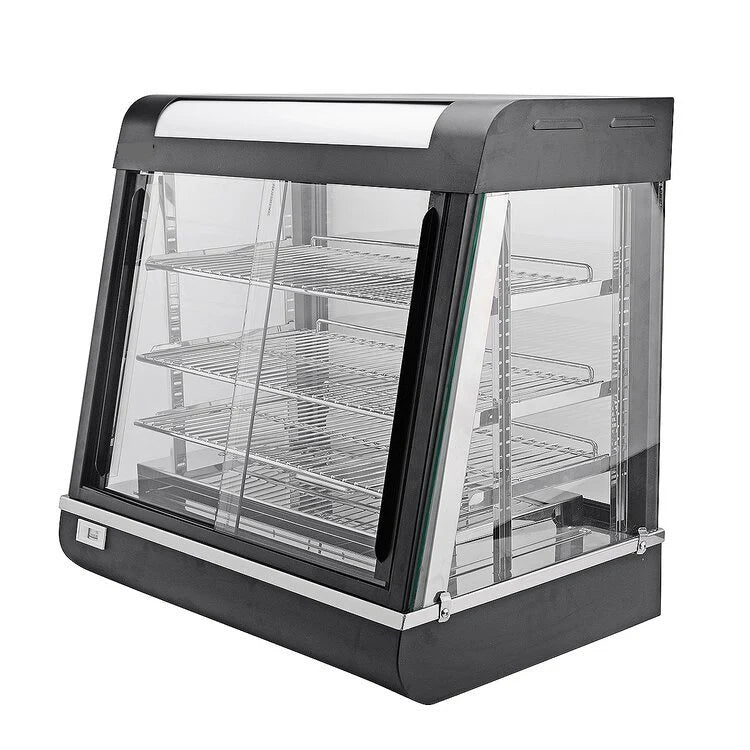60cm Black Heated Display Cabinet