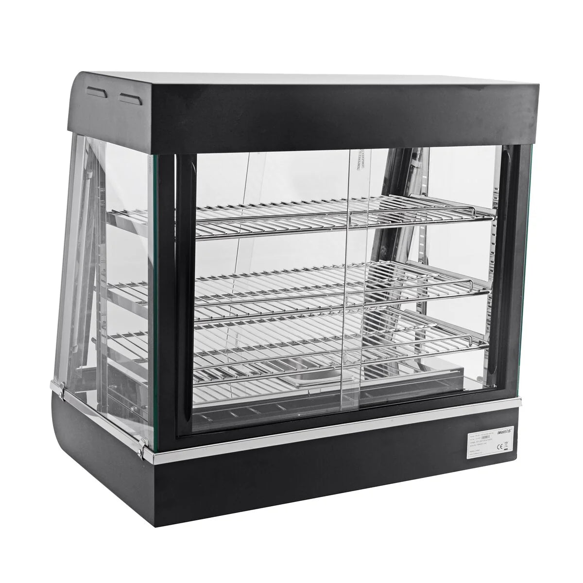 60cm Black Heated Display Cabinet