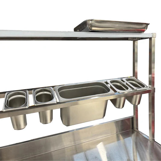 Stainless Steel GN Garnish Rail Holder for Prep Tables