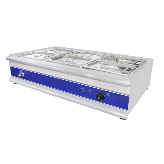 Stainless Steel Bain Marie Food Warmer - 6 x GN1/2 100 mm