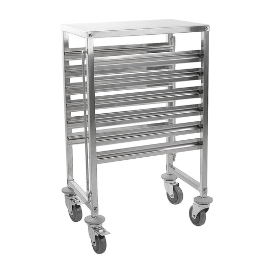 6 Tier Stainless Steel Serving Trolley with Work Table Top for GN Pan 1/1