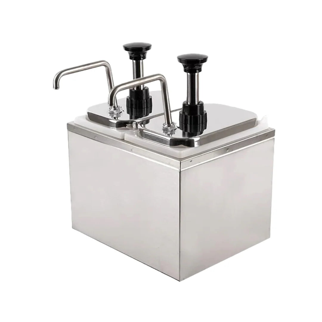 Condiment/Sauce Dispenser with Stainless Steel Pump - 2 x 2 Litre