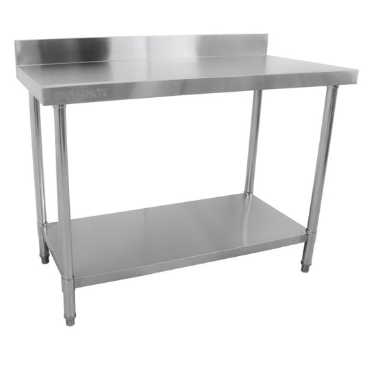 Diaminox Stainless Steel Upstand Table With 1 Shelf