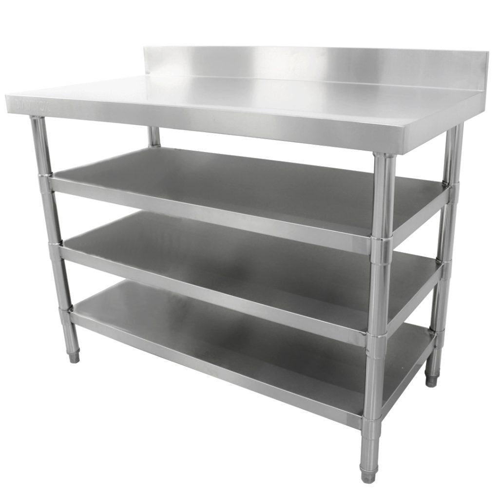 Diaminox Stainless Steel Upstand Table With 3 Shelves