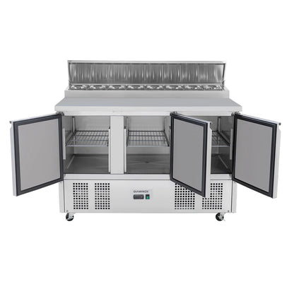 Diaminox Three Door Raised Saladette Prep Counter 385L