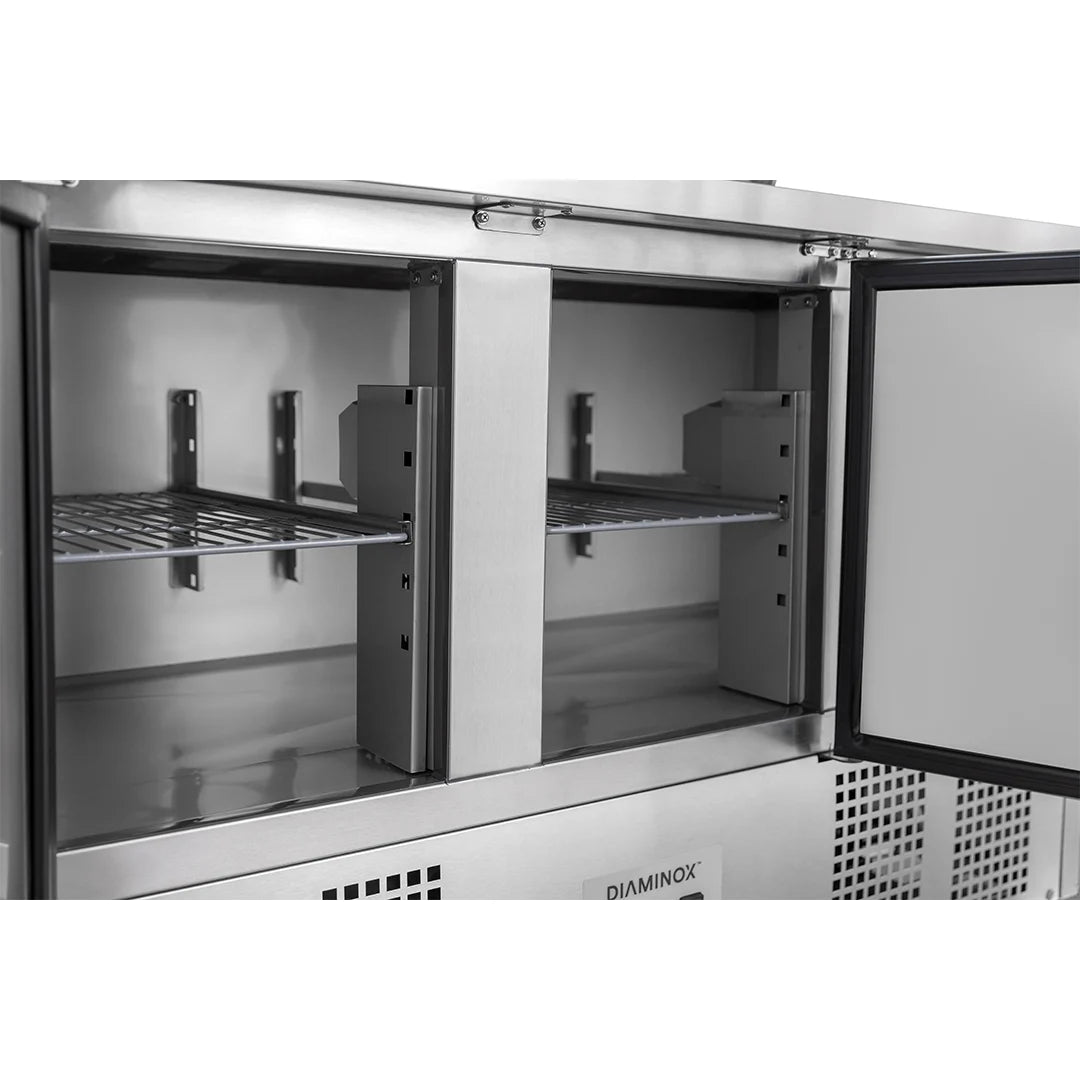 Diaminox Three Door Raised Saladette Prep Counter 385L