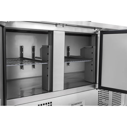 Diaminox Three Door Raised Saladette Prep Counter 385L