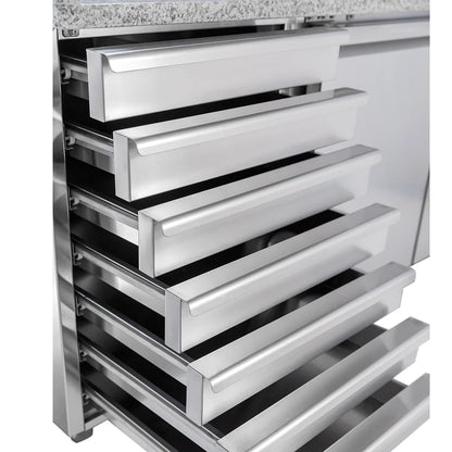 Diaminox Double Door Counter Bench Fridge with Marble Top and Dough Drawers 580L