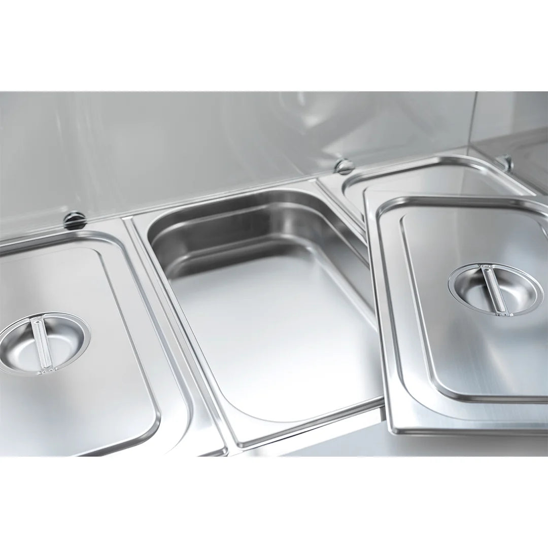 Diaminox Three Door Saladette Prep Counter with Side Worktop 294L
