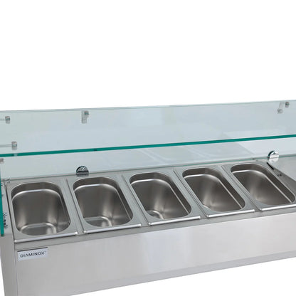 Diaminox Countertop Prep VRX Unit with Glass Top 5 x 1/4 GN