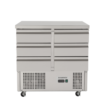Diaminox 6 Drawer Stainless Steel Refrigerated Prep Counter
