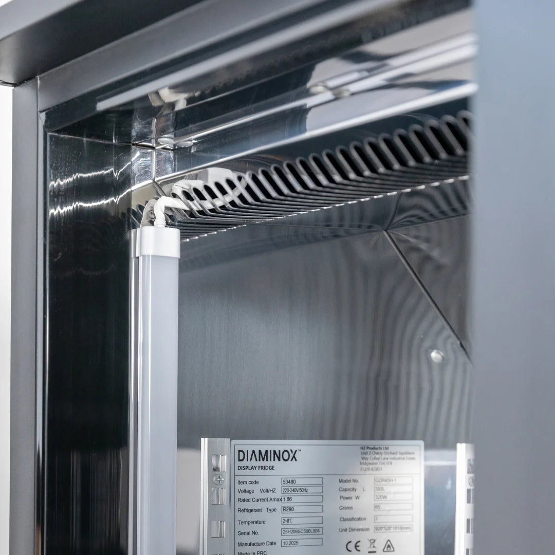 Diaminox Mirrored Upright Double Door Bottle Fridge