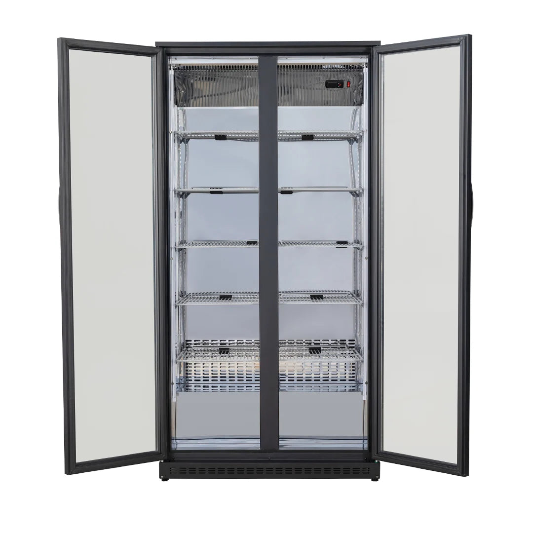 Diaminox Mirrored Upright Double Door Bottle Fridge