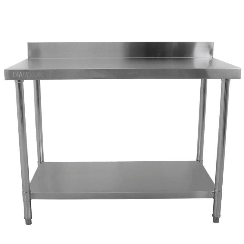 Diaminox Stainless Steel Upstand Table With 1 Shelf