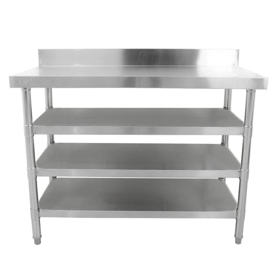 Diaminox Stainless Steel Upstand Table With 3 Shelves
