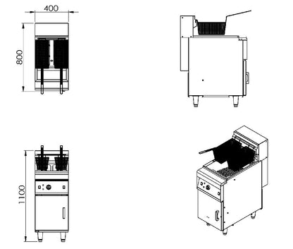 Single Tank 28 Litre Electric Fryer