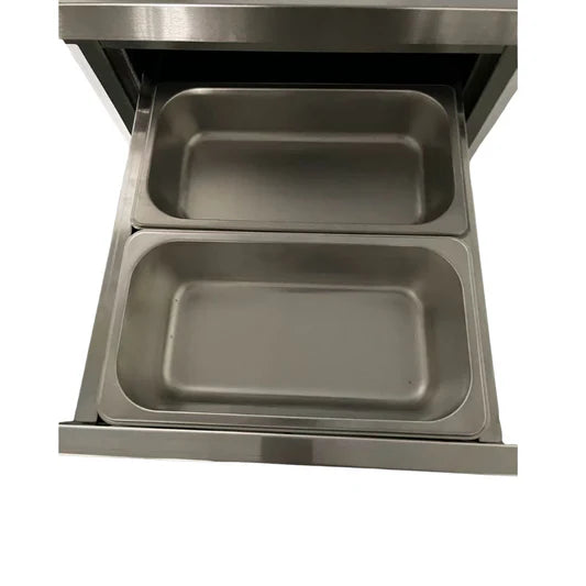Hamoki Stainless Steel 3 Drawer Work Table Cabinet