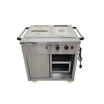 Heittox 3 Pan Wet Bain Marie With Hot Cupboard