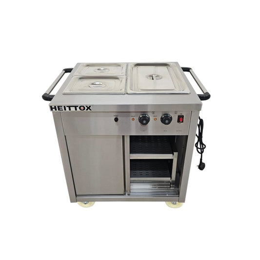 Heittox 3 Pan Wet Bain Marie With Hot Cupboard