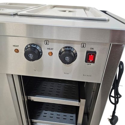 Heittox 3 Pan Wet Bain Marie With Hot Cupboard