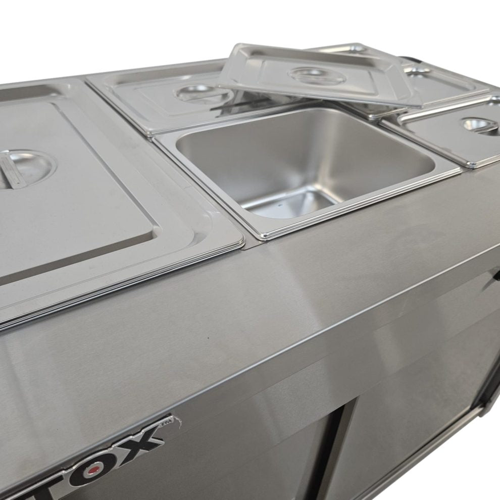 Heittox 6 Pan Wet Bain Marie With Hot Cupboard