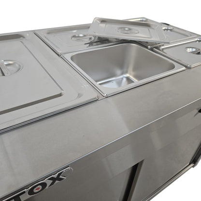 Heittox 6 Pan Wet Bain Marie With Hot Cupboard