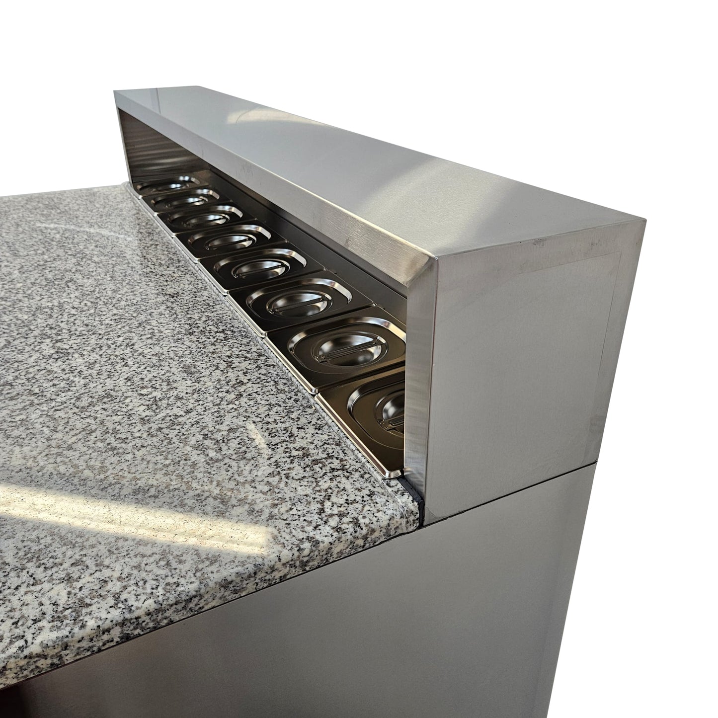 Diaminox Three Door Raised Marble Saladette Prep Counter 333L