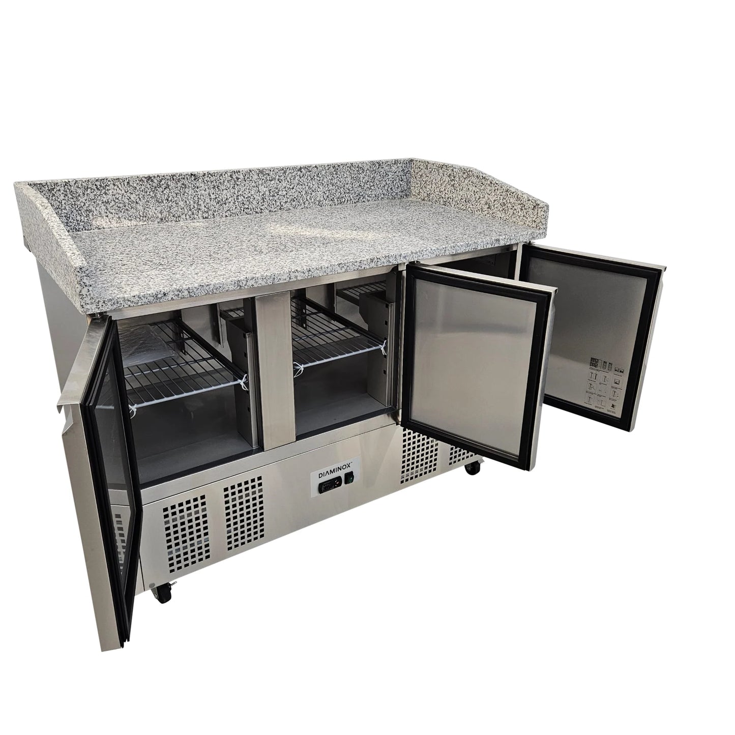 Diaminox Triple Door Counter Bench Fridge with Marble Top 248L