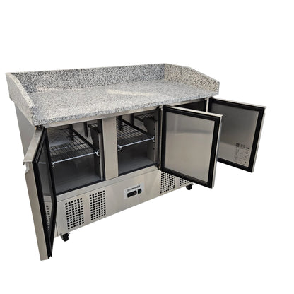 Diaminox Triple Door Counter Bench Fridge with Marble Top 248L