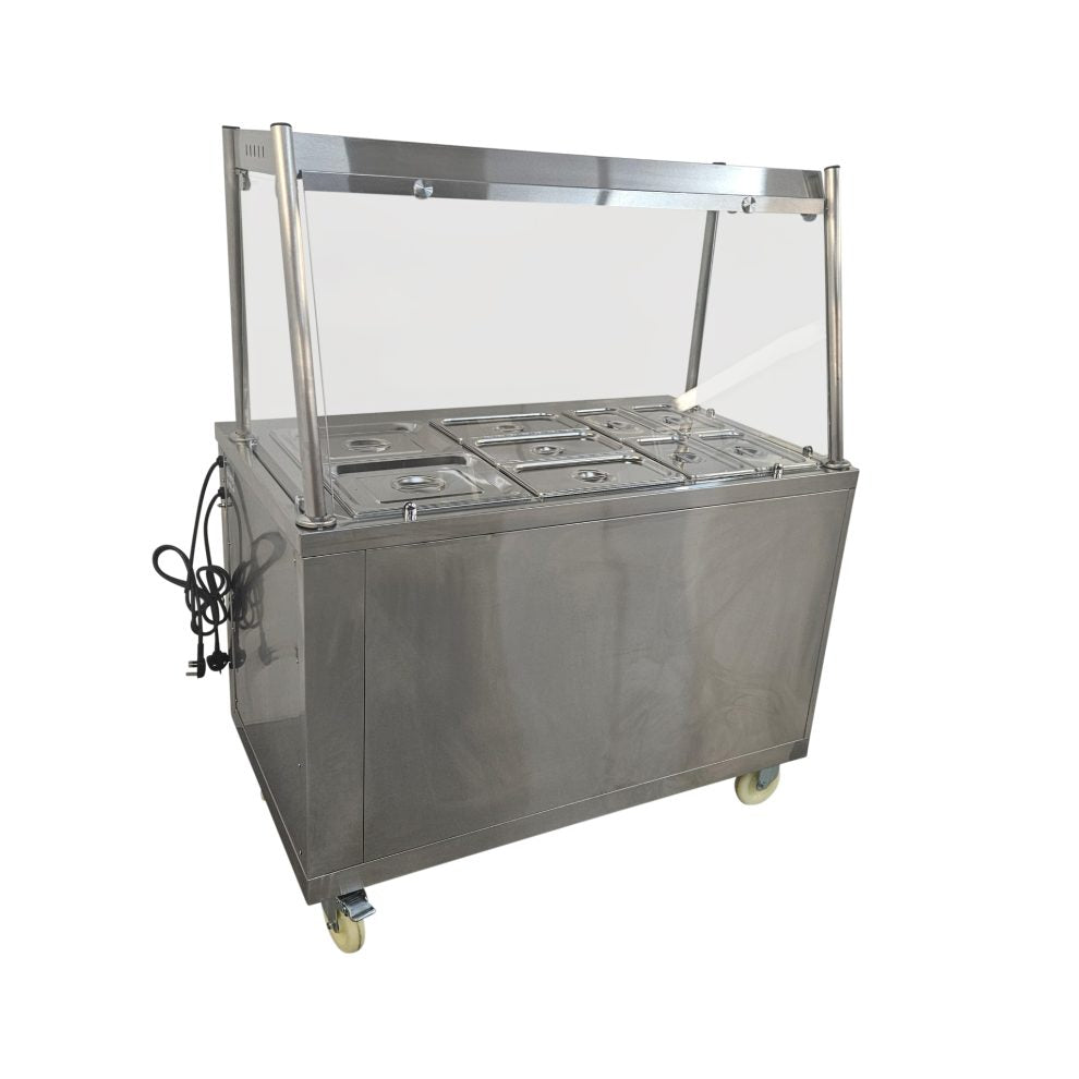 Heittox 9 Pan Heated Serveover Wet Bain Marie