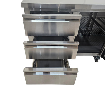 Diaminox Two Door Three Drawer Counter Bench Fridge 554L