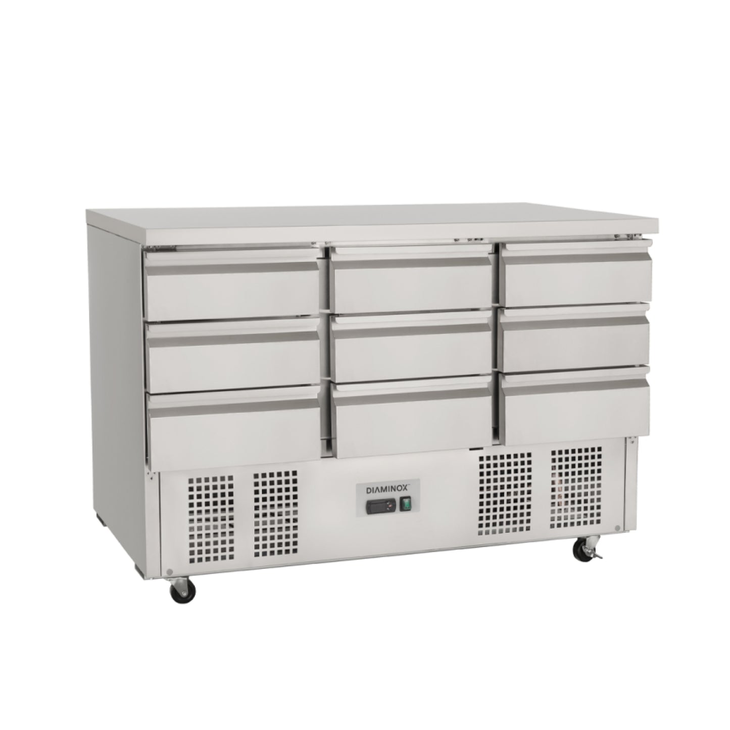 Diaminox 9 Drawer Stainless Steel Refrigerated Prep Counter