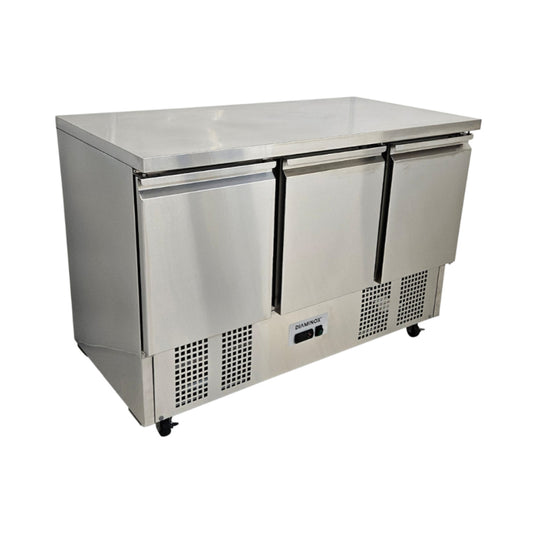 Diaminox Three Door Counter Bench Fridge 333L