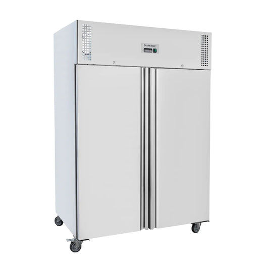 Diaminox Double Door Upright Commercial 1200L Freezer - White