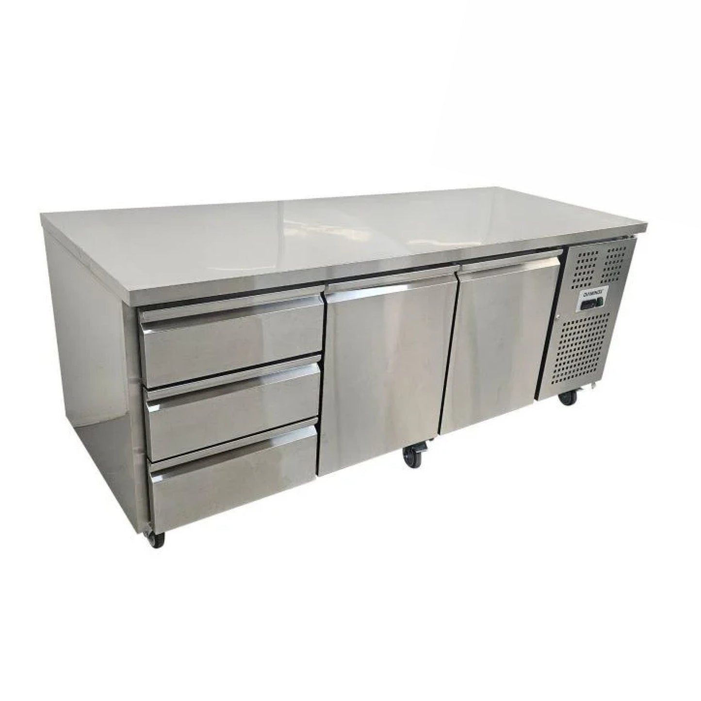 Diaminox Two Door Three Drawer Counter Bench Fridge 554L