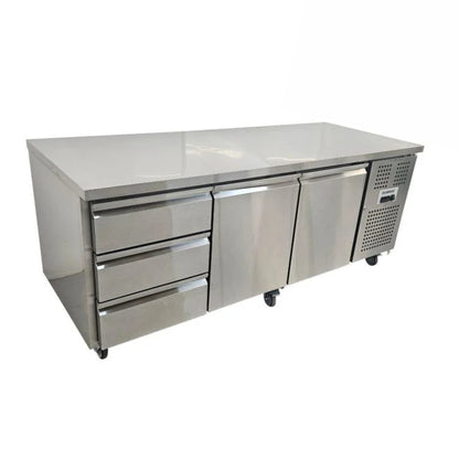 Diaminox Two Door Three Drawer Counter Bench Fridge 554L