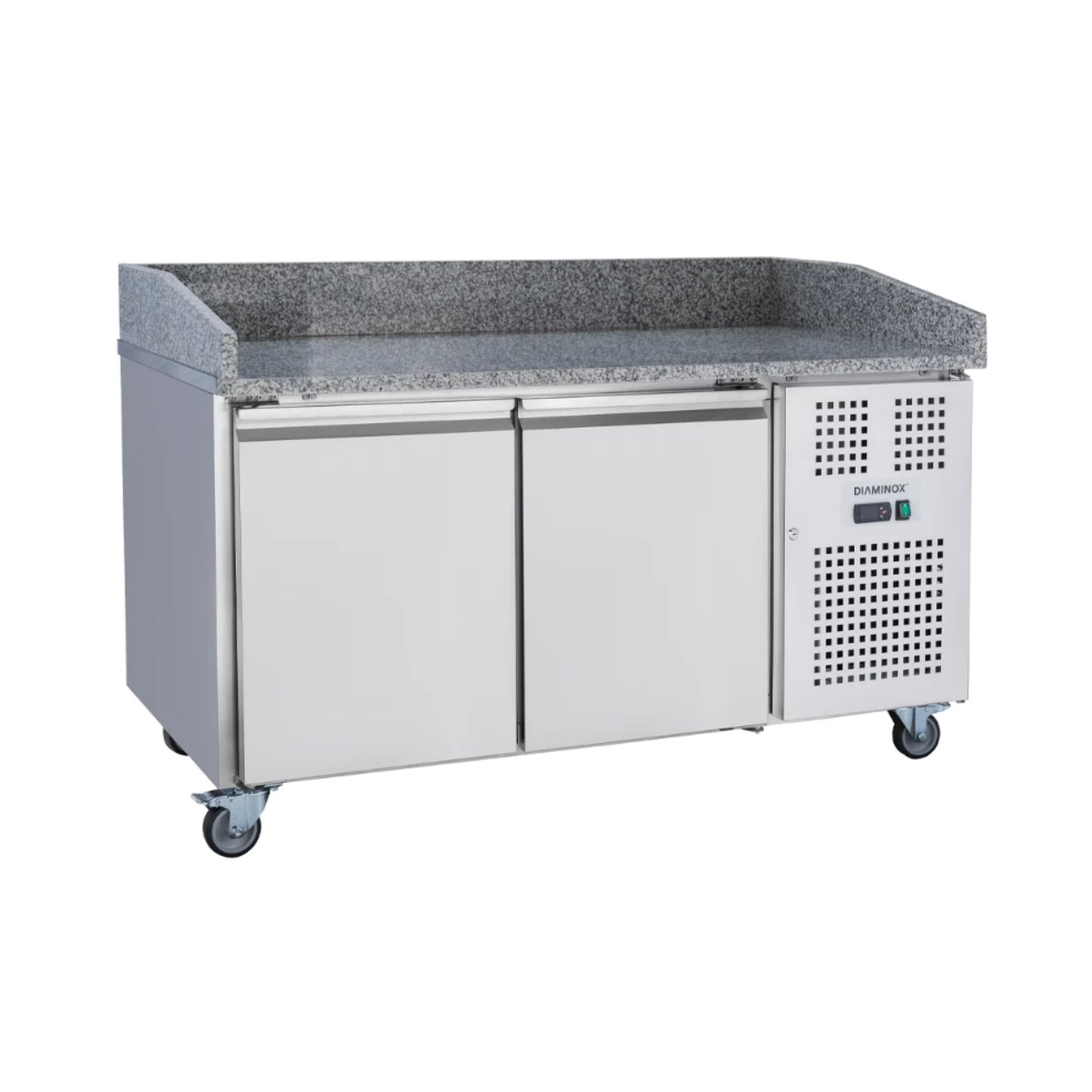 Diaminox Double Door Counter Bench Fridge with Marble Top 294L