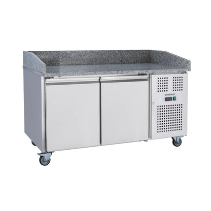 Diaminox Double Door Counter Bench Fridge with Marble Top 294L