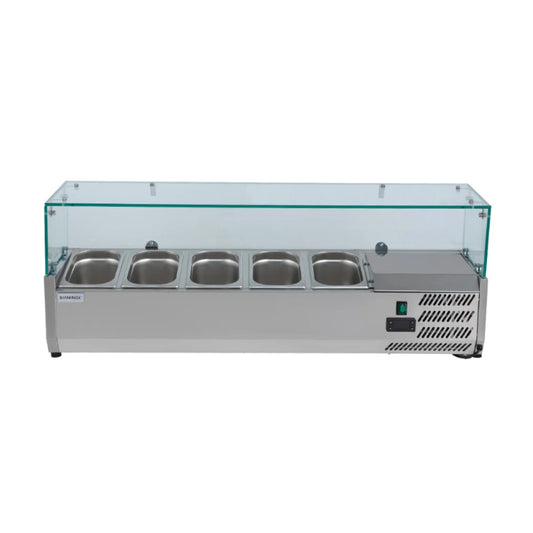 Diaminox Countertop Prep VRX Unit with Glass Top 5 x 1/4 GN