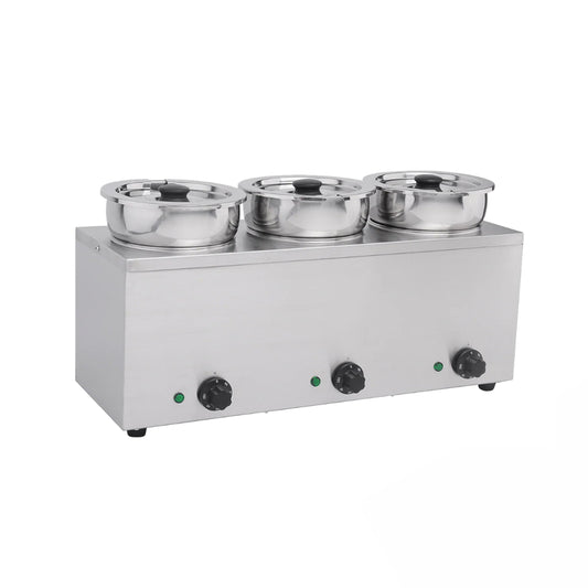 Commercial Stainless Steel Bain Marie Food Warmer - 3 x 3.5L