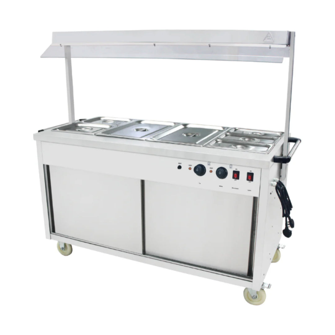 Hamoki Food Warmer Cart with Overhead Light