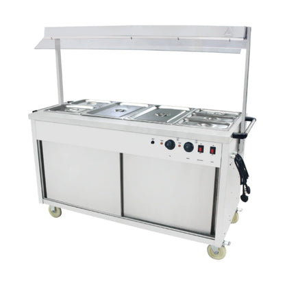 Hamoki Food Warmer Cart with Overhead Light