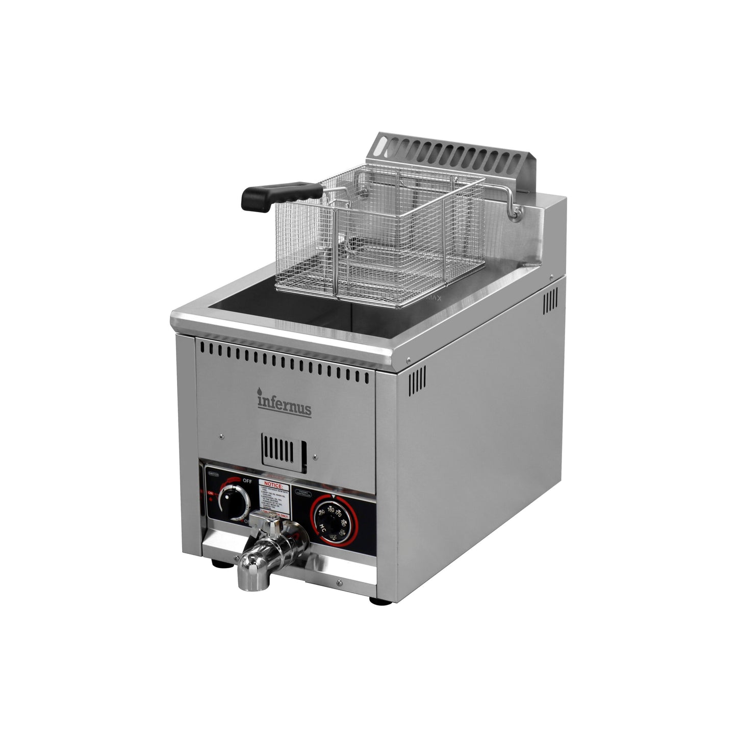 Infernus Countertop Single Tank Gas Fryer (LPG or NG)