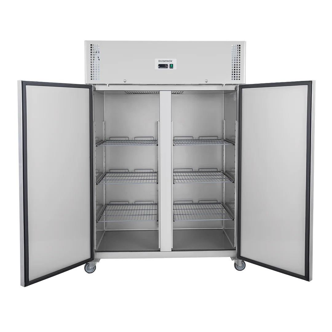 Diaminox Double Door Upright Commercial 1200L Freezer - White