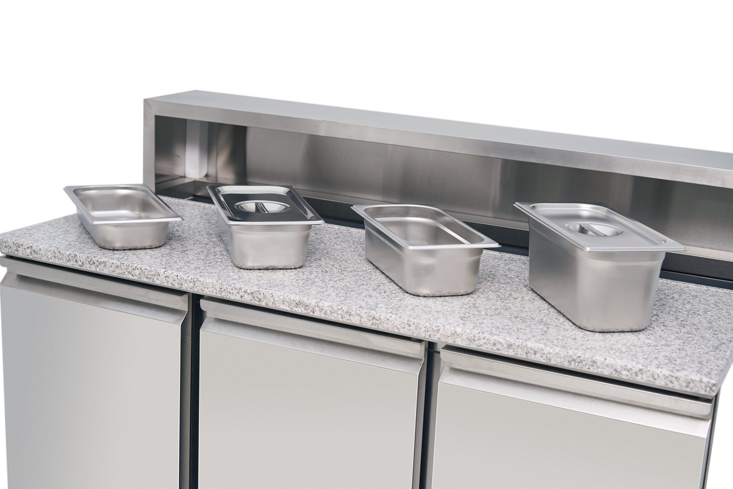 Diaminox Three Door Raised Marble Saladette Prep Counter 333L