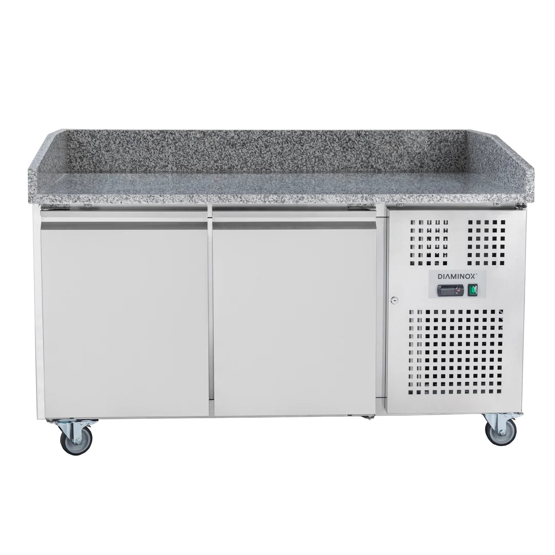 Diaminox Double Door Counter Bench Fridge with Marble Top 294L