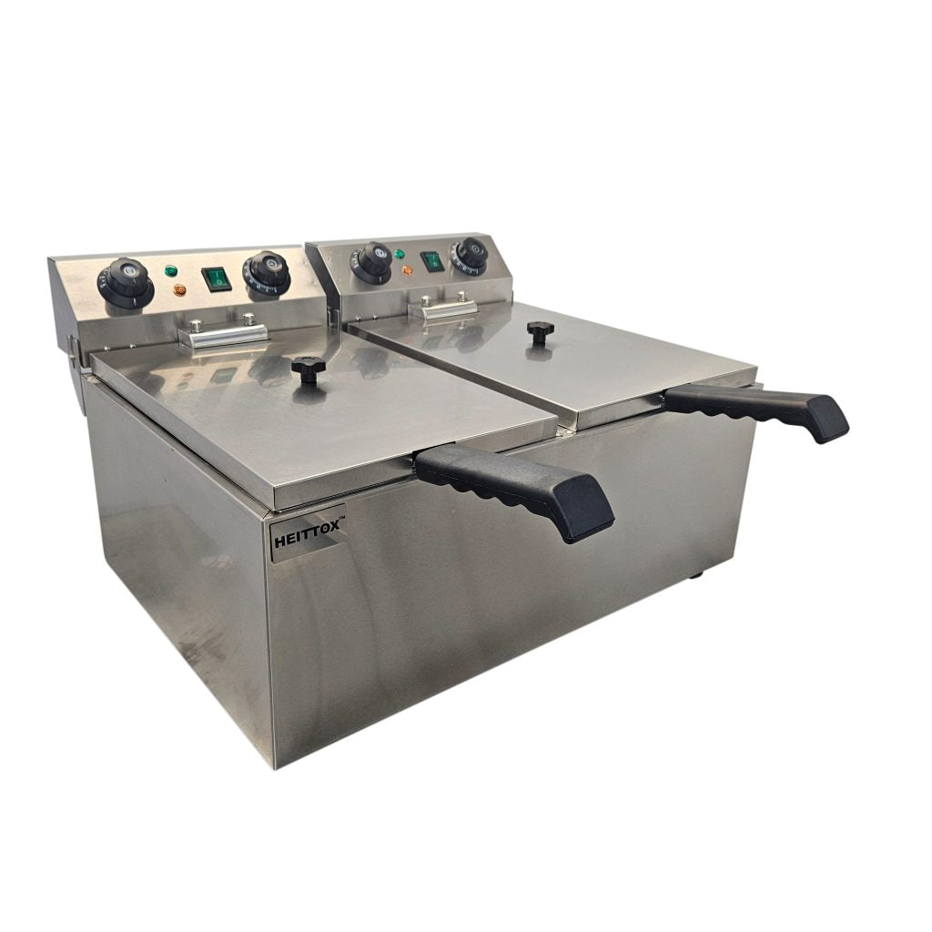 Heittox Countertop Electric Fryer Twin Tank