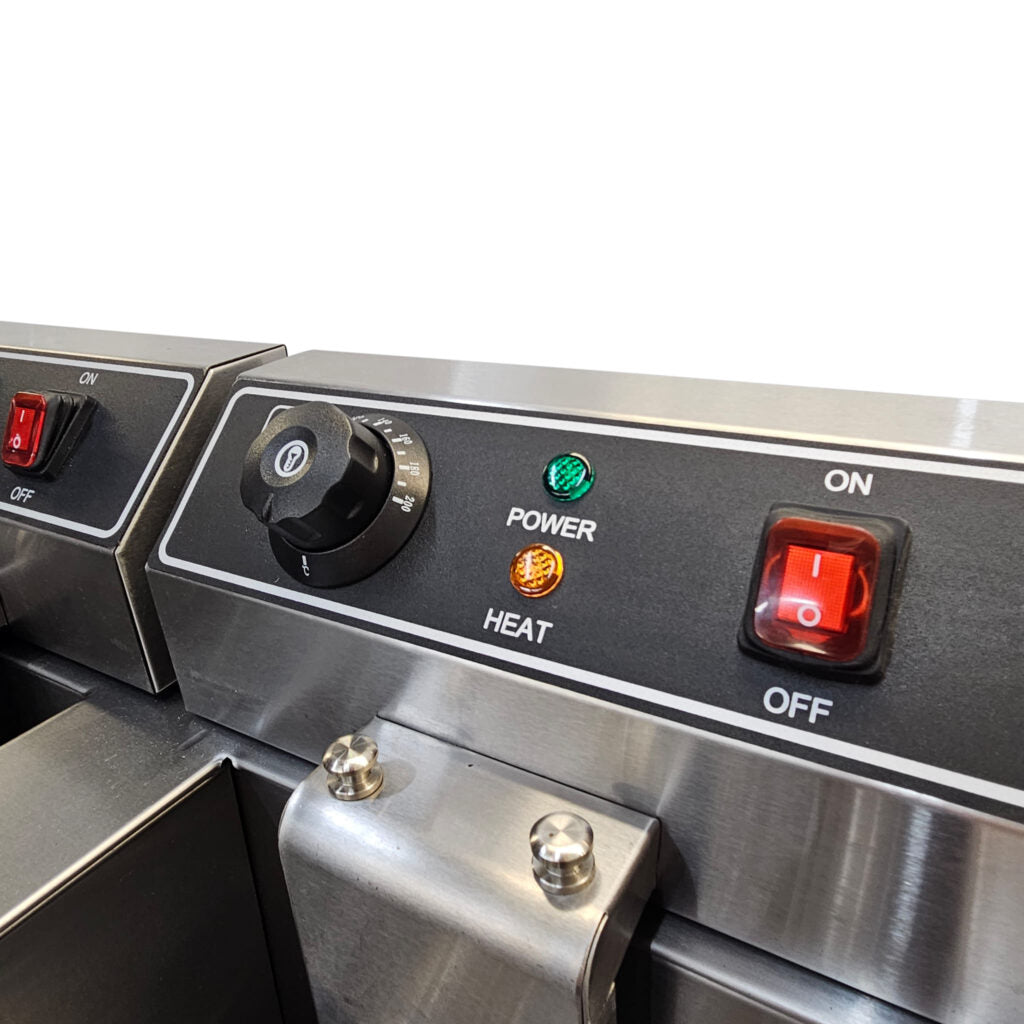 Heittox Countertop Electric Fryer Twin Tank with Tap
